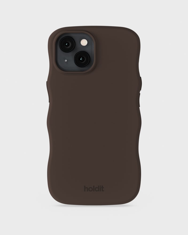 Phone Case Wavy Silicone Chocolate iPhone 16e