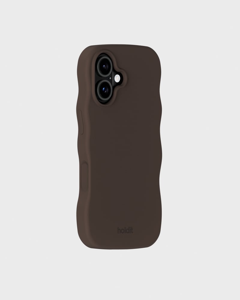 Phone Case Wavy Silicone Chocolate iPhone 16