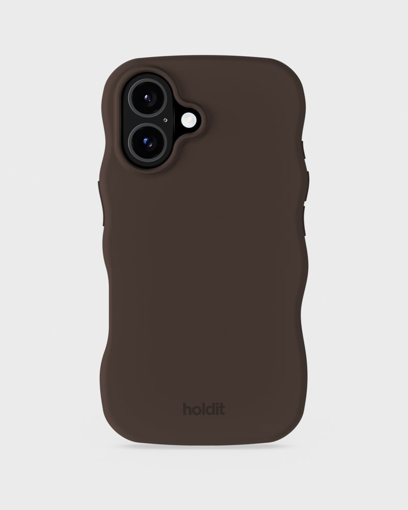Phone Case Wavy Silicone Chocolate iPhone 16