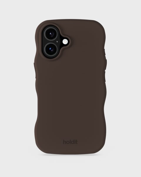Phone Case Wavy Silicone Chocolate iPhone 16