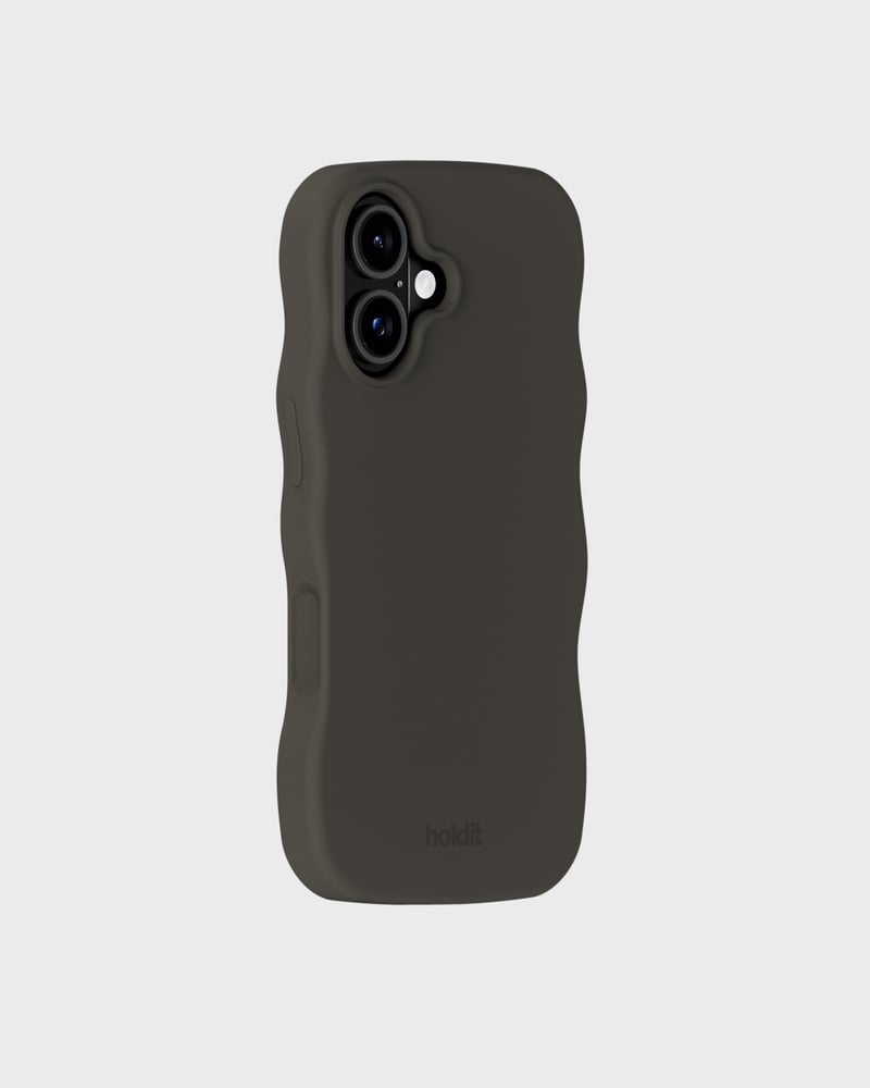 Phone Case Wavy Silicone Charcoal iPhone 16