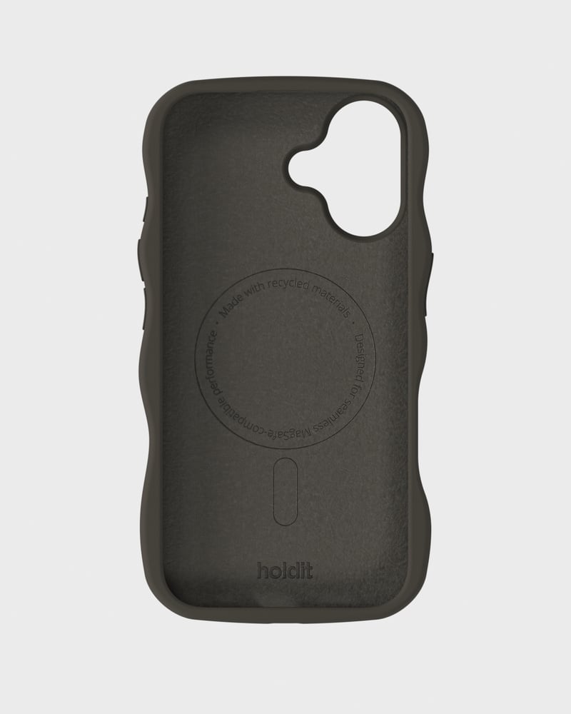 Phone Case Wavy Silicone Charcoal iPhone 16