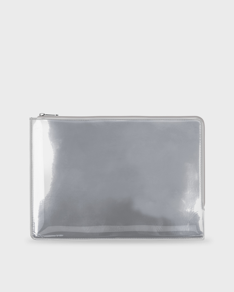 Padded Patent Silver Laptop Case 14"