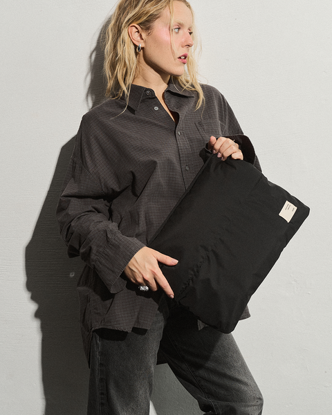 Black Puffy Nylon Laptop Case 14"