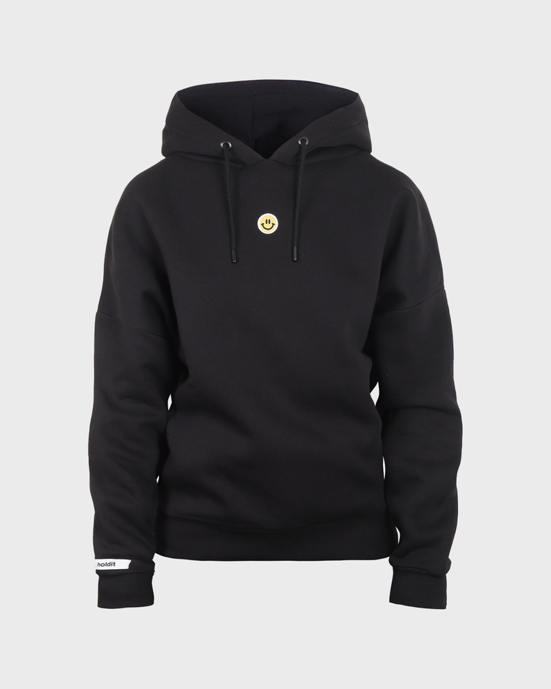 Smiley Hoodie Black Large Large