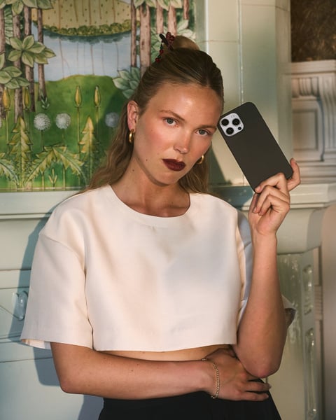 Phone Case Silicone Charcoal iPhone 15