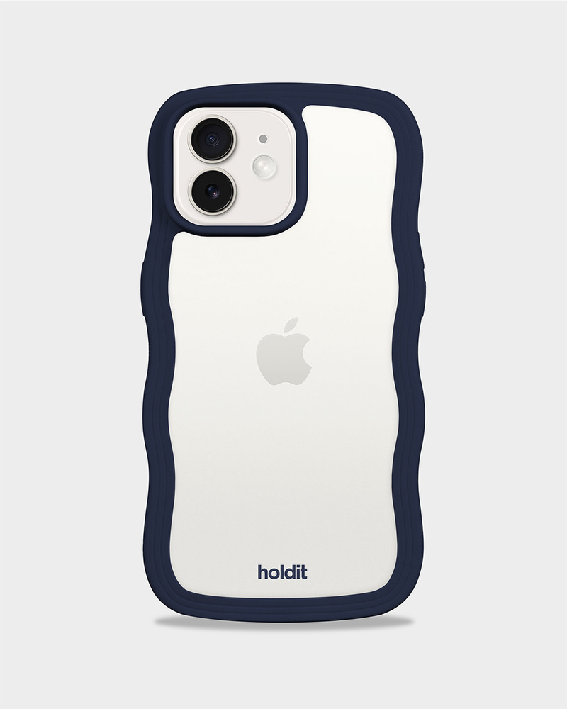 Phone Case Wavy Midnight Blue/Transparent iPhone 12 Pro