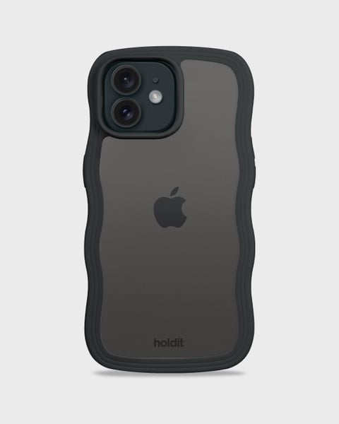 Phone Case Wavy Black/Transparent iPhone 12 Pro
