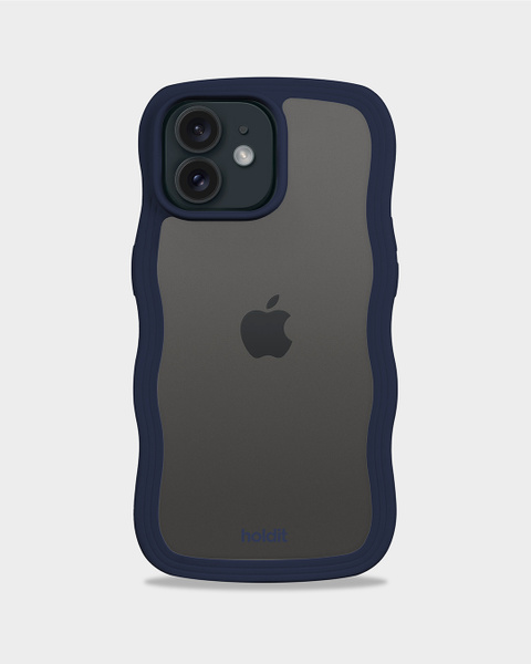 Phone Case Wavy Midnight Blue/Transparent iPhone 12 Pro