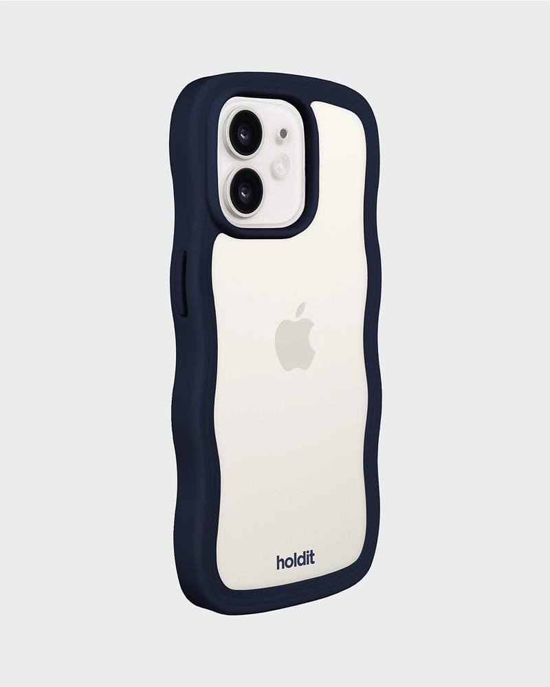 Phone Case Wavy Midnight Blue/Transparent iPhone 12 Pro