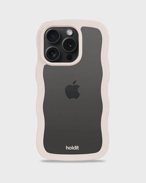 Phone Case Wavy Light Beige/Transparent iPhone 14 Pro