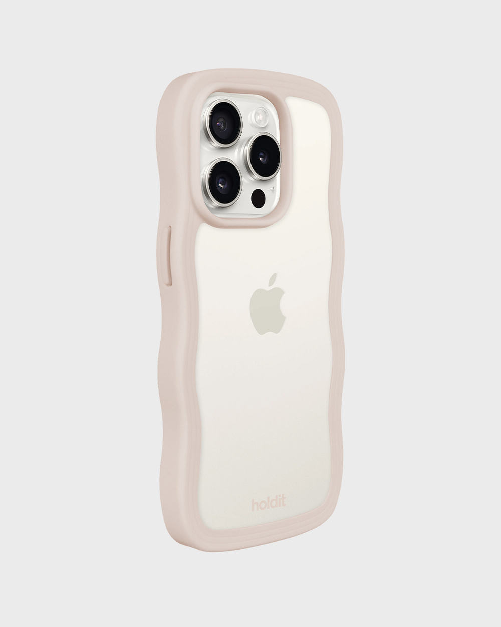 Holdit - iPhone 14 Pro Wavy Case Light Beige/Transparent
