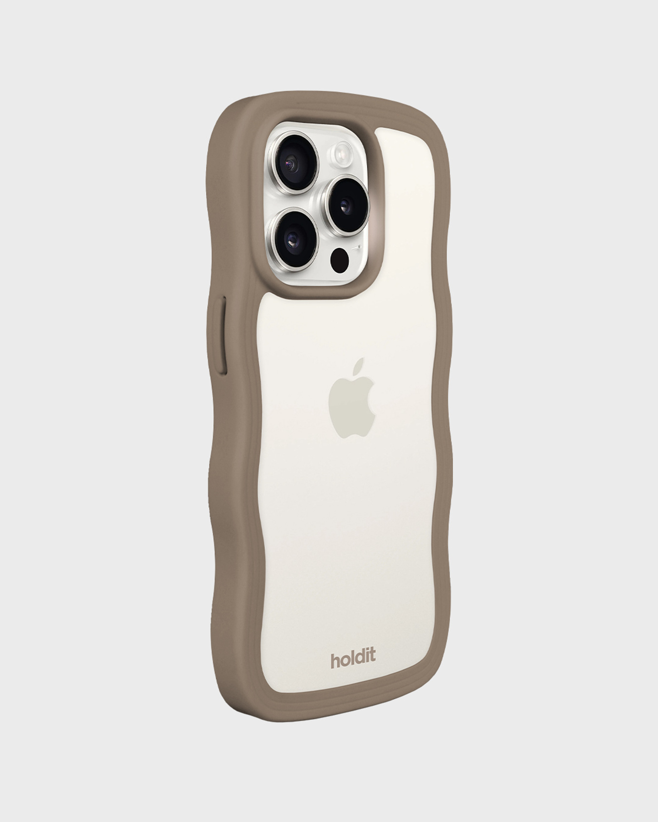 Holdit - iPhone 14 Pro Max Wavy Case Mocha Brown/Transparent