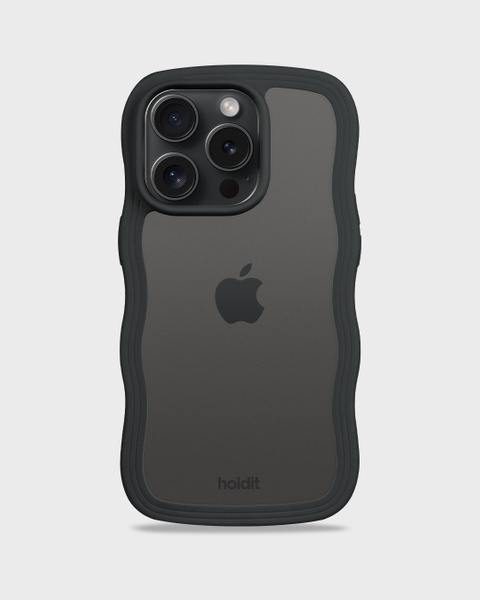 Phone Case Wavy Black/Transparent iPhone 15 Pro
