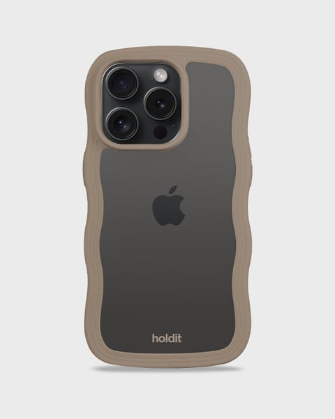 Phone Case Wavy Mocha Brown/Transparent iPhone 15 Pro