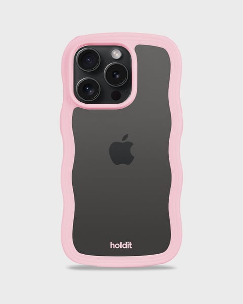 Phone Case Wavy Pink/Transparent iPhone 15 Pro Max