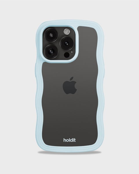 Phone Case Wavy Mineral Blue/Transparent iPhone 15 Pro Max
