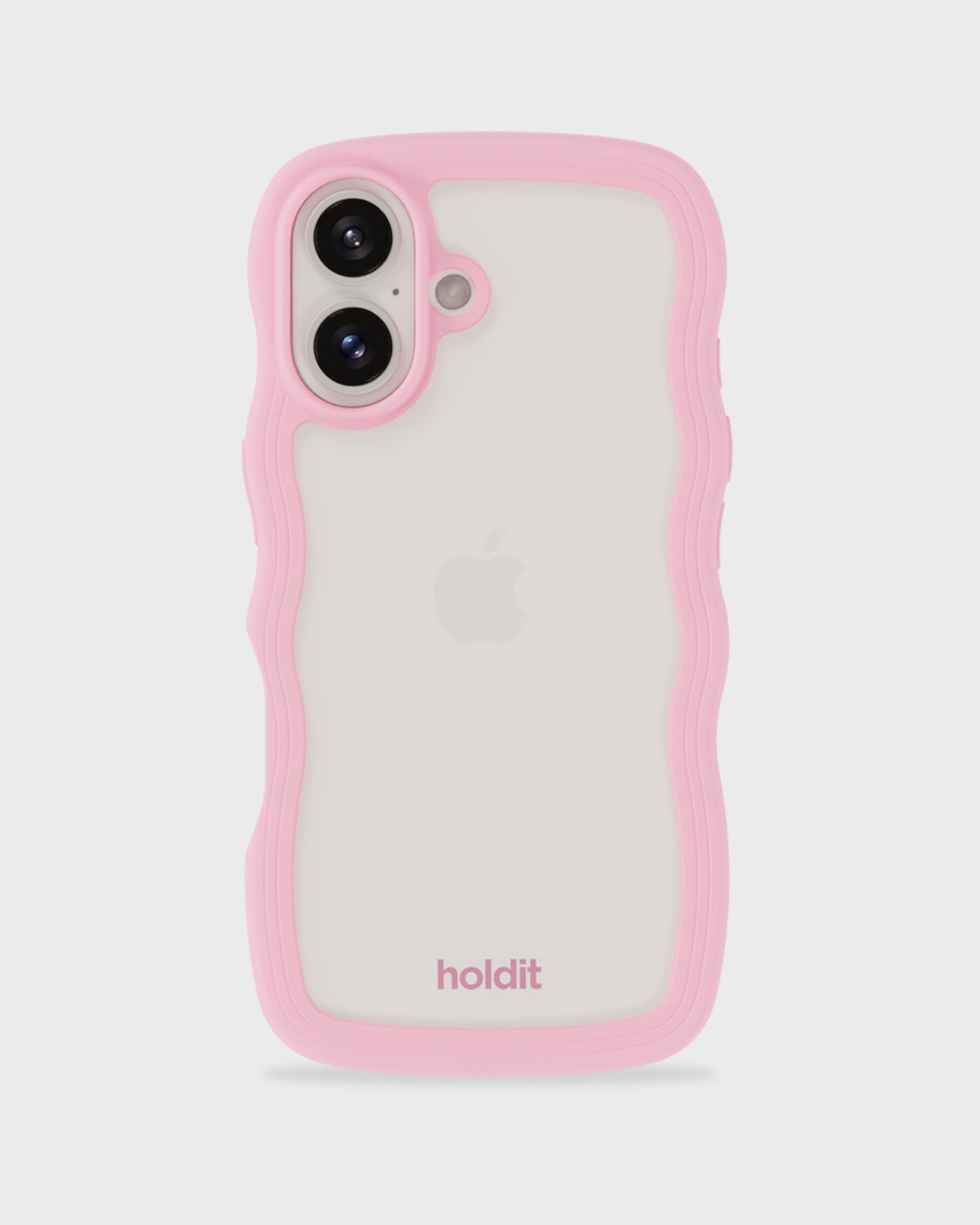 Phone Case Wavy Pink/Transparent iPhone 16