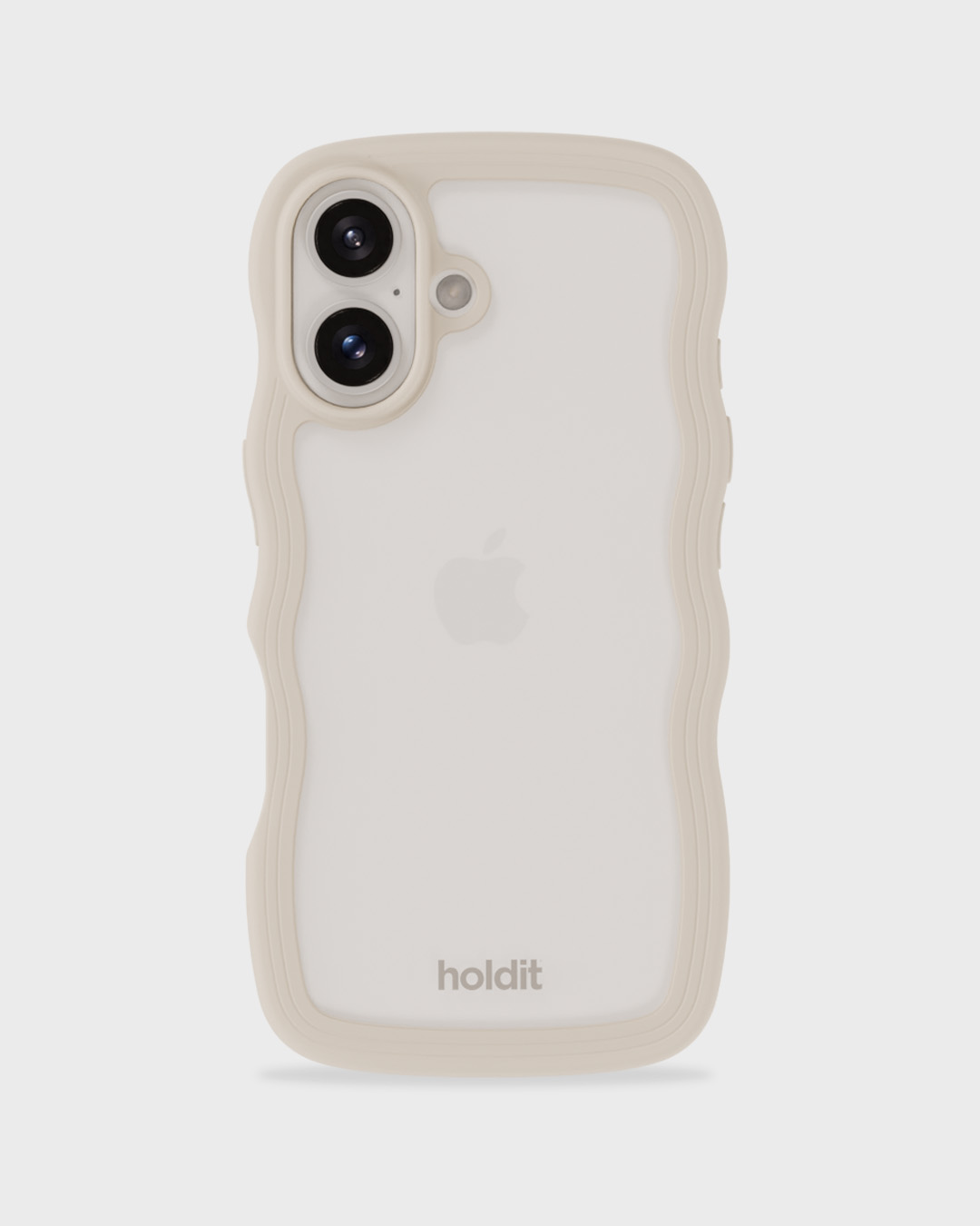 Phone Case Wavy Light Beige/Transparent iPhone 16 Plus