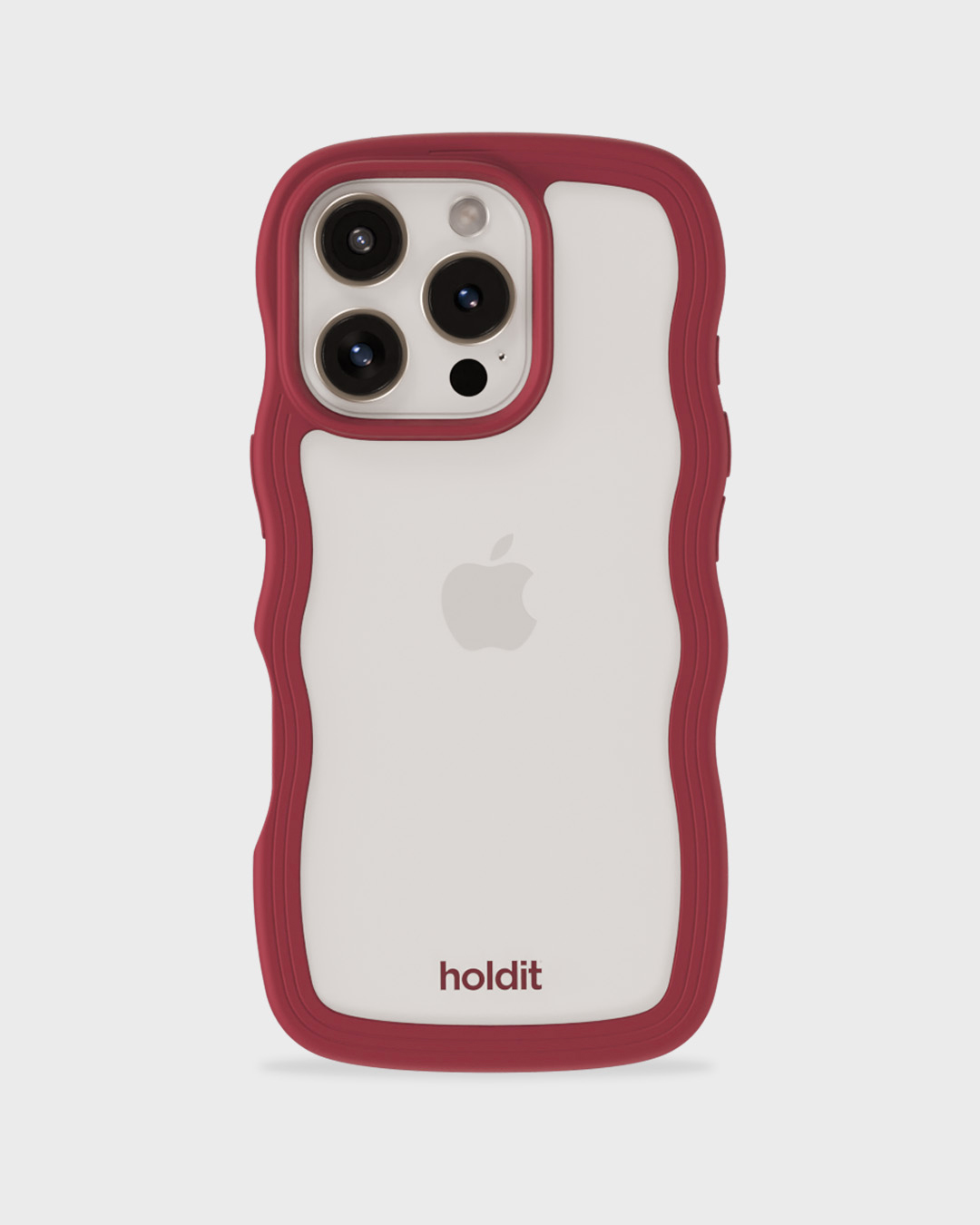 Phone Case Wavy Red Velvet/Transparent iPhone 16 Pro