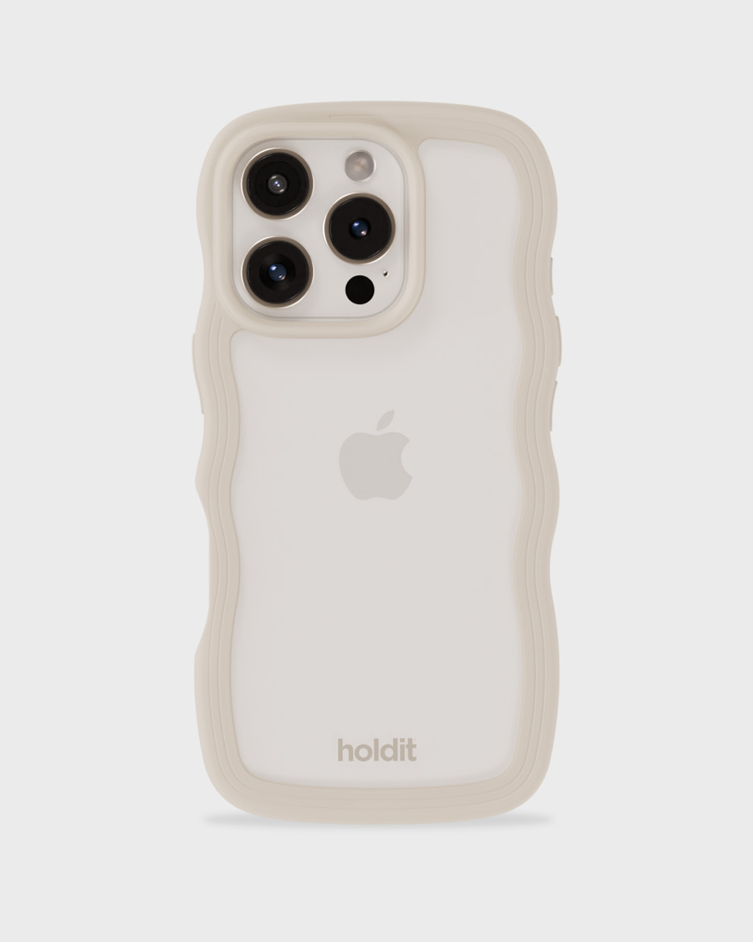 Phone Case Wavy Light Beige/Transparent iPhone 16 Pro