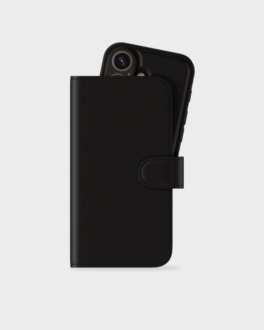Wallet Case Magnet Black iPhone 16
