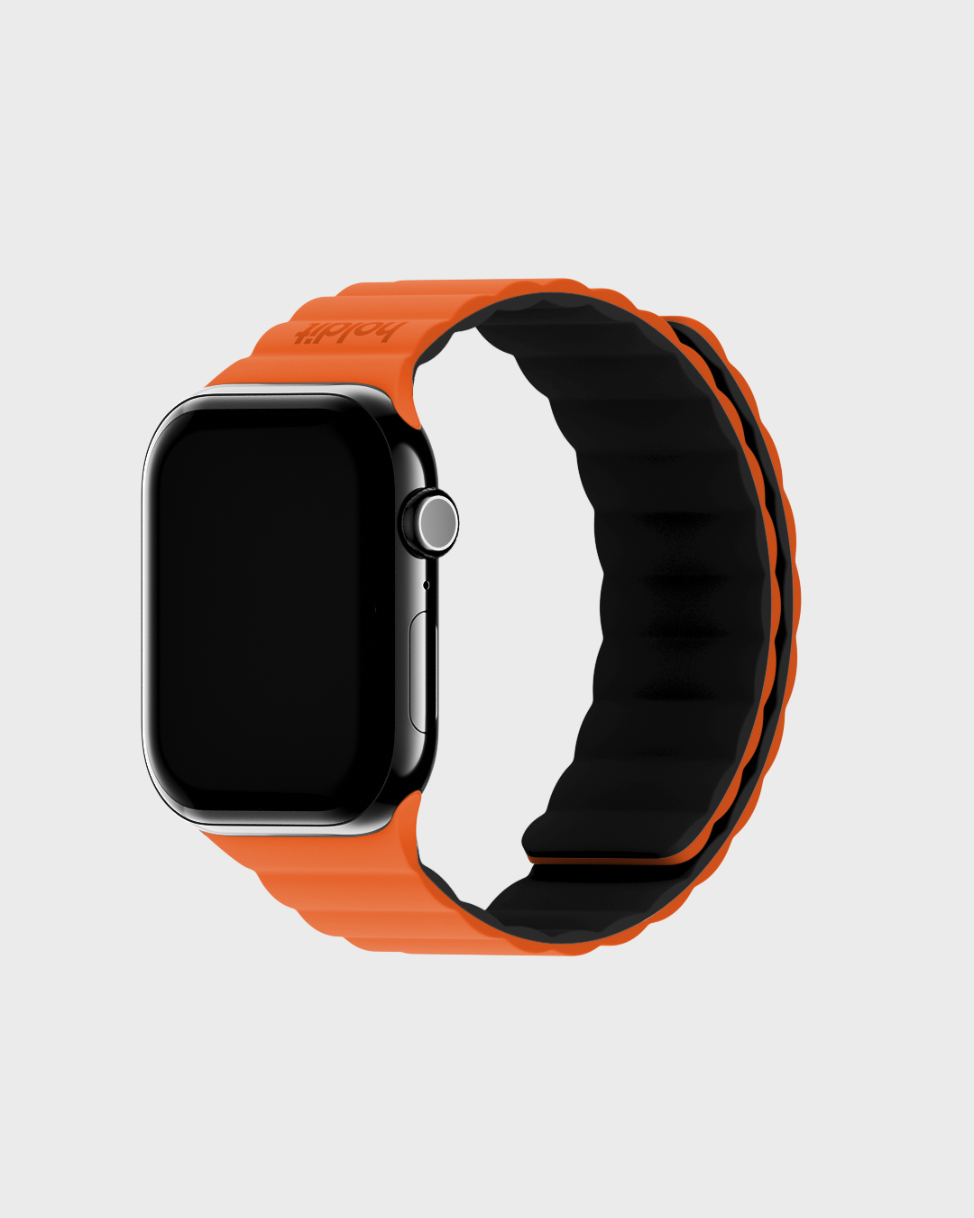 Holdit Watch Band Silicone Magnet Orange/Black 42/44/45/46/49 mm