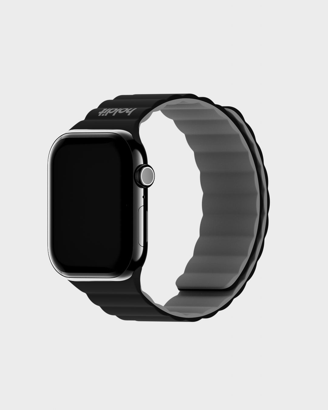 Holdit Watch Band Silicone Magnet Black/Gray 42/44/45/46/49 mm