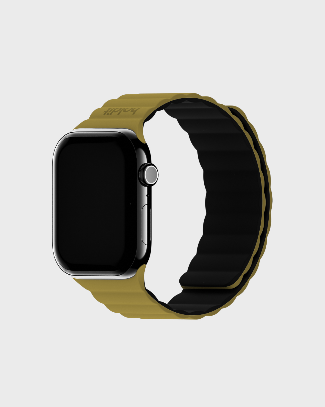 Holdit Watch Band Silicone Magnet Warm Olive/Black 42/44/45/46/49 mm