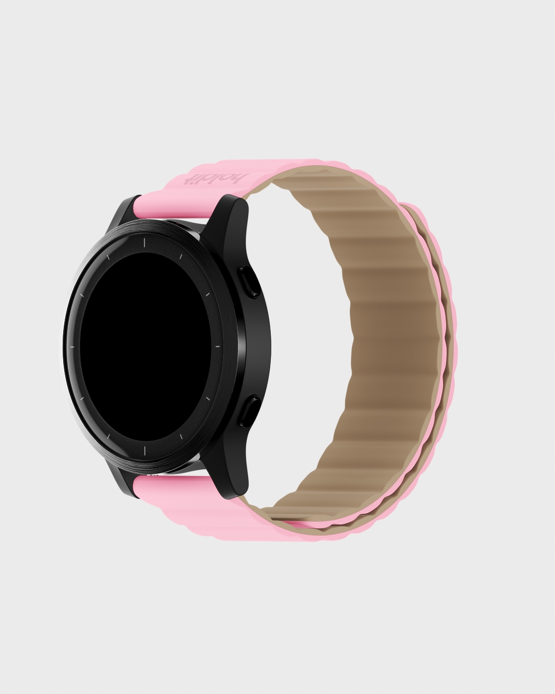 Holdit Watch Band Silicone Magnet Pink/Beige 20mm