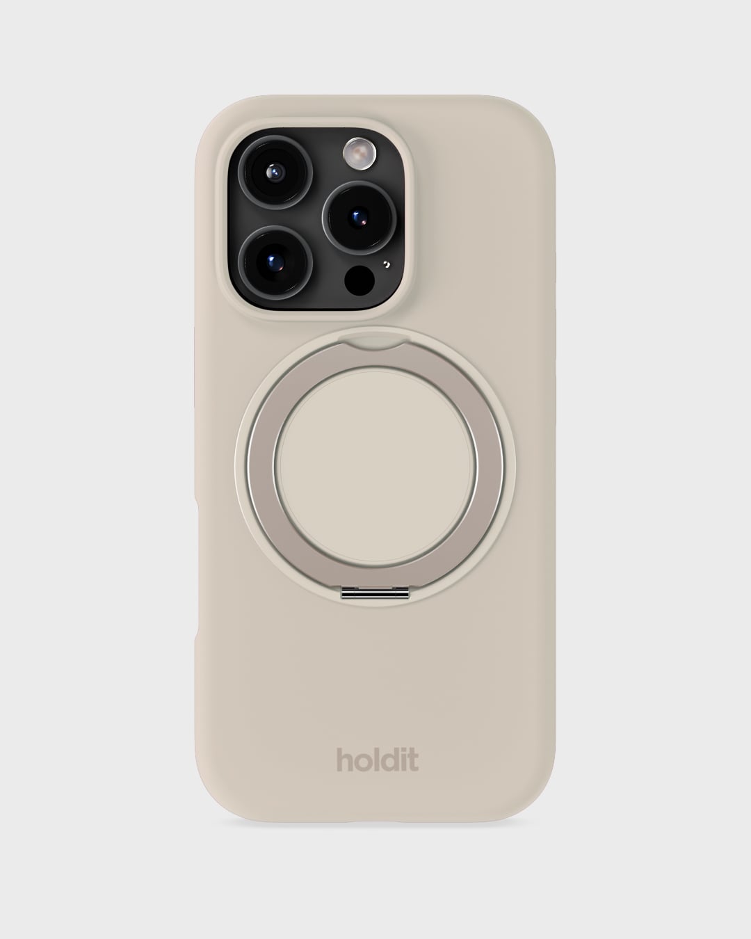 Silicone Stand Case Light Beige iPhone 16 Pro