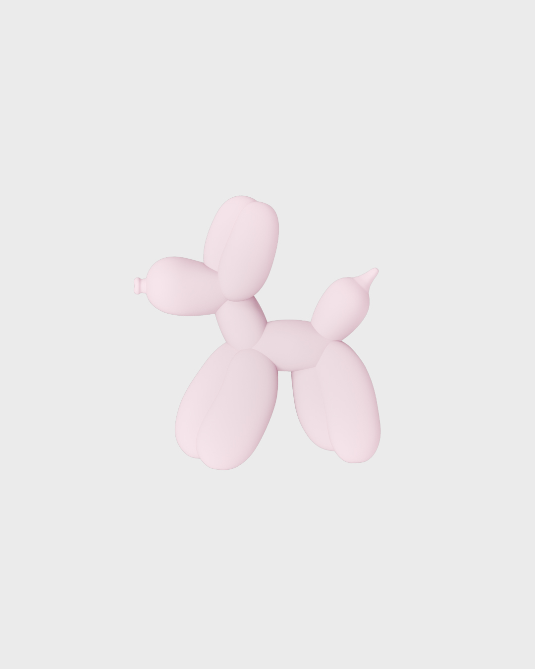 Pale Pink Balloon Dog Silicone Sticker