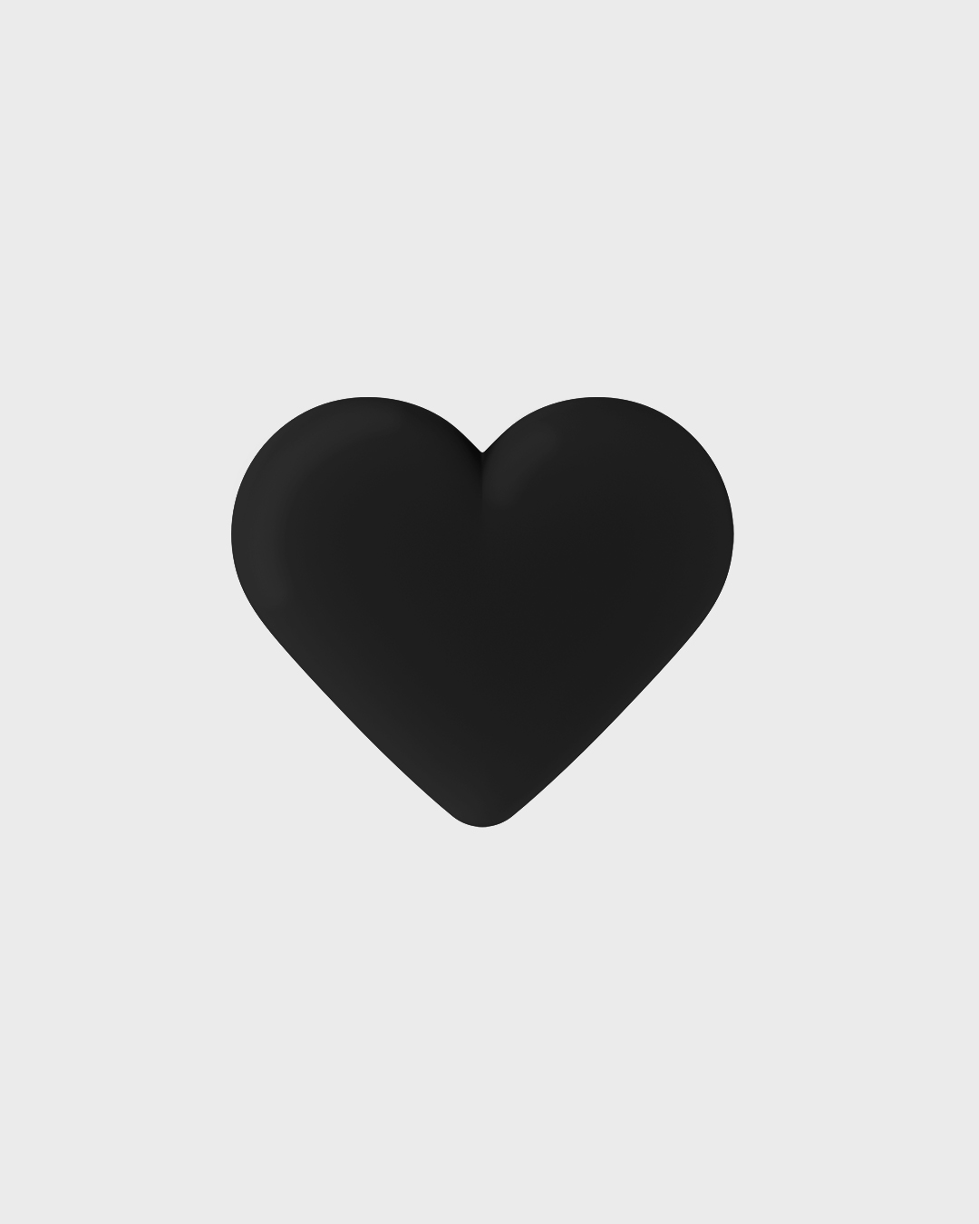 Black Heart Silicone Sticker