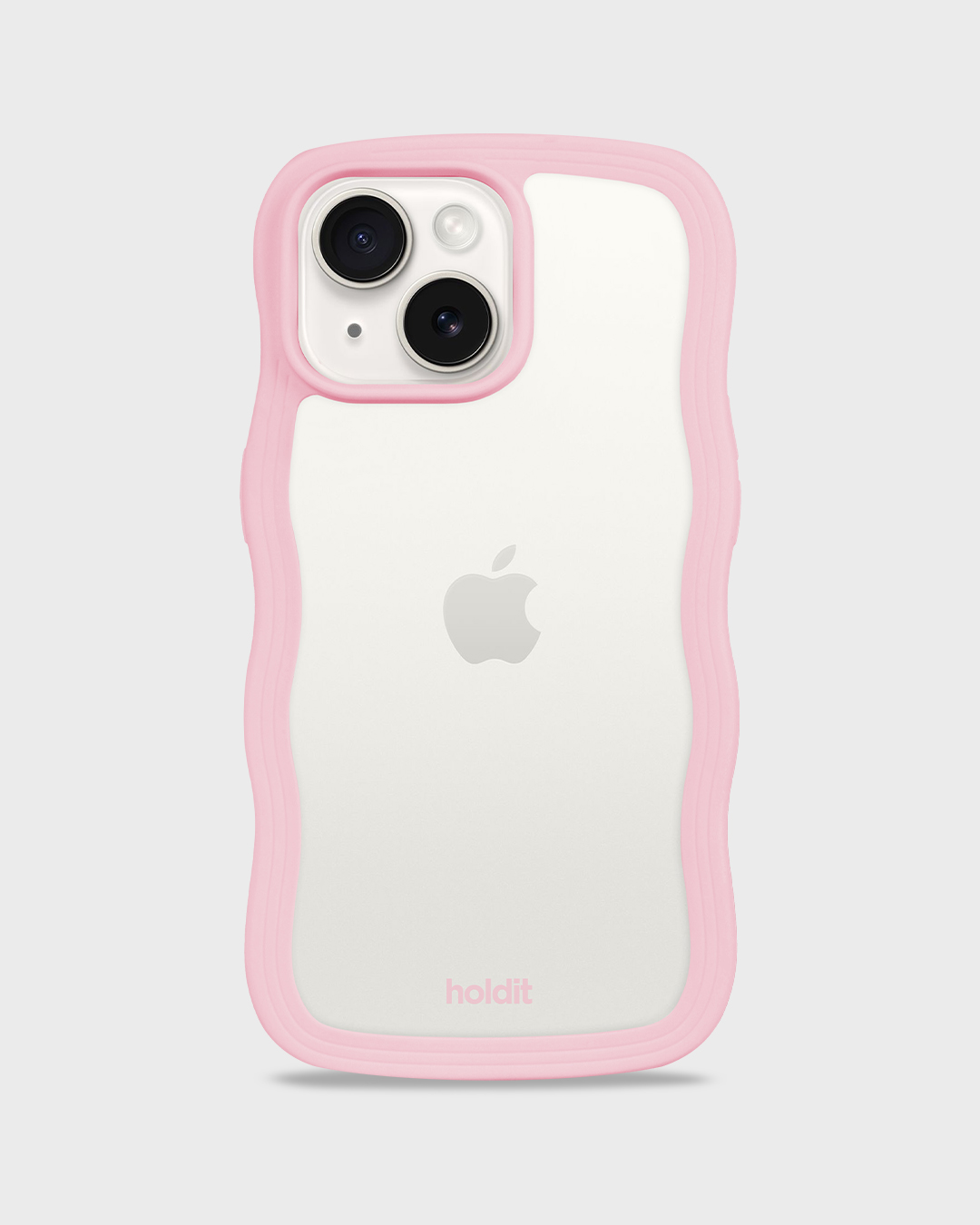Phone Case Wavy Pink/Transparent iPhone 15 Plus