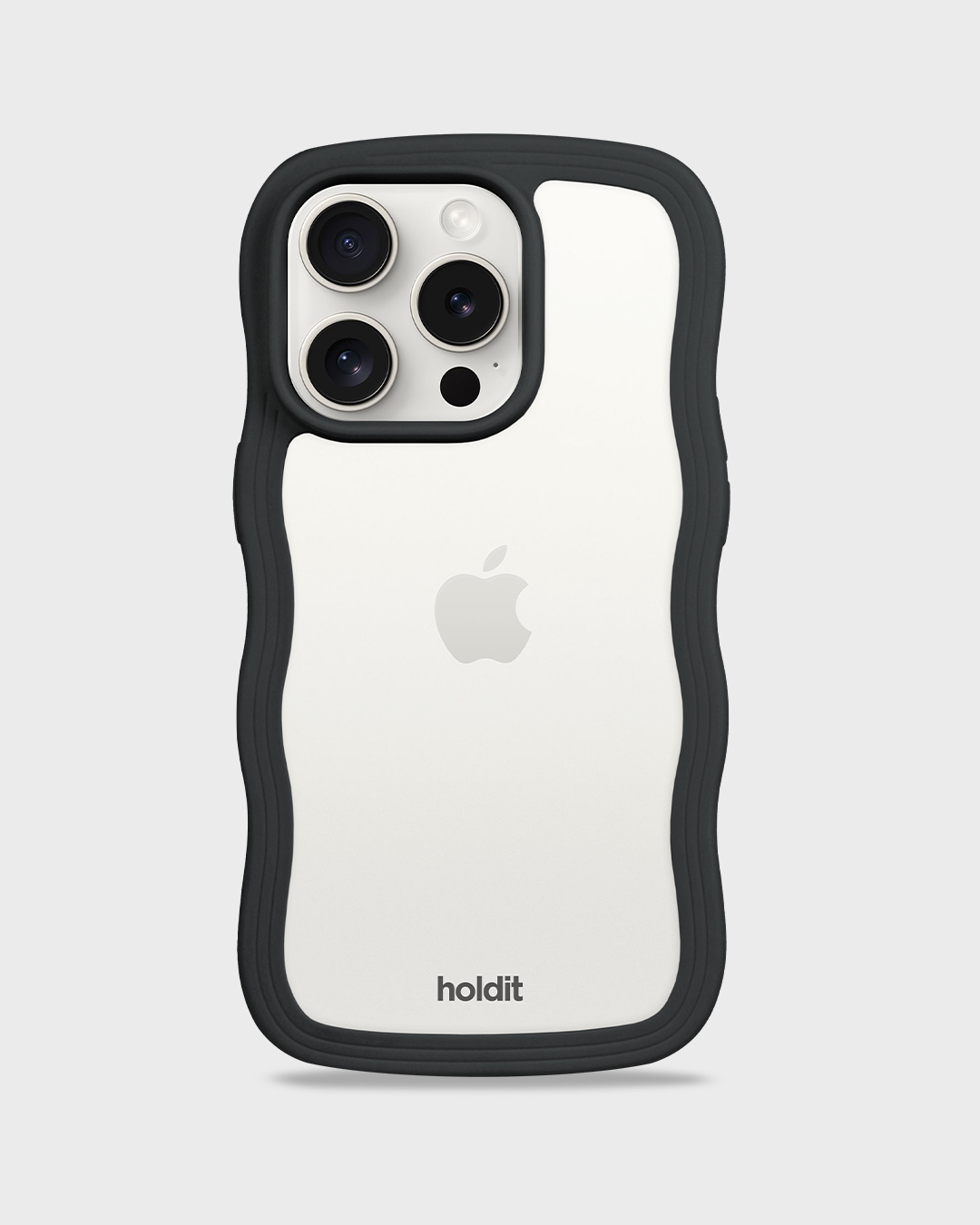 Phone Case Wavy Black/Transparent iPhone 15 Pro