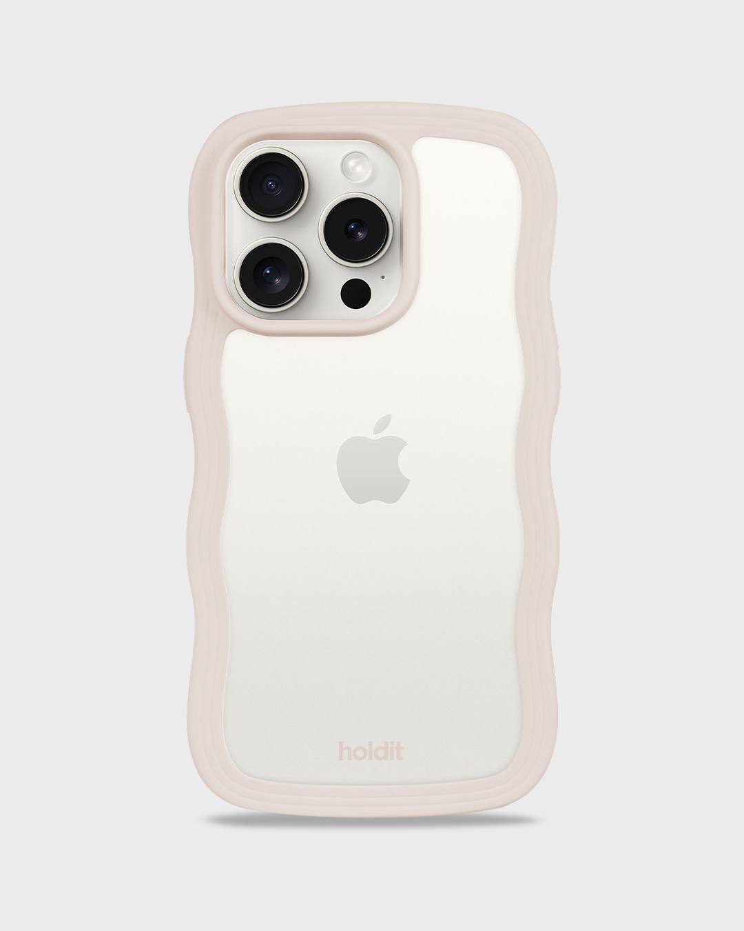 Phone Case Wavy Light Beige/Transparent iPhone 15 Pro